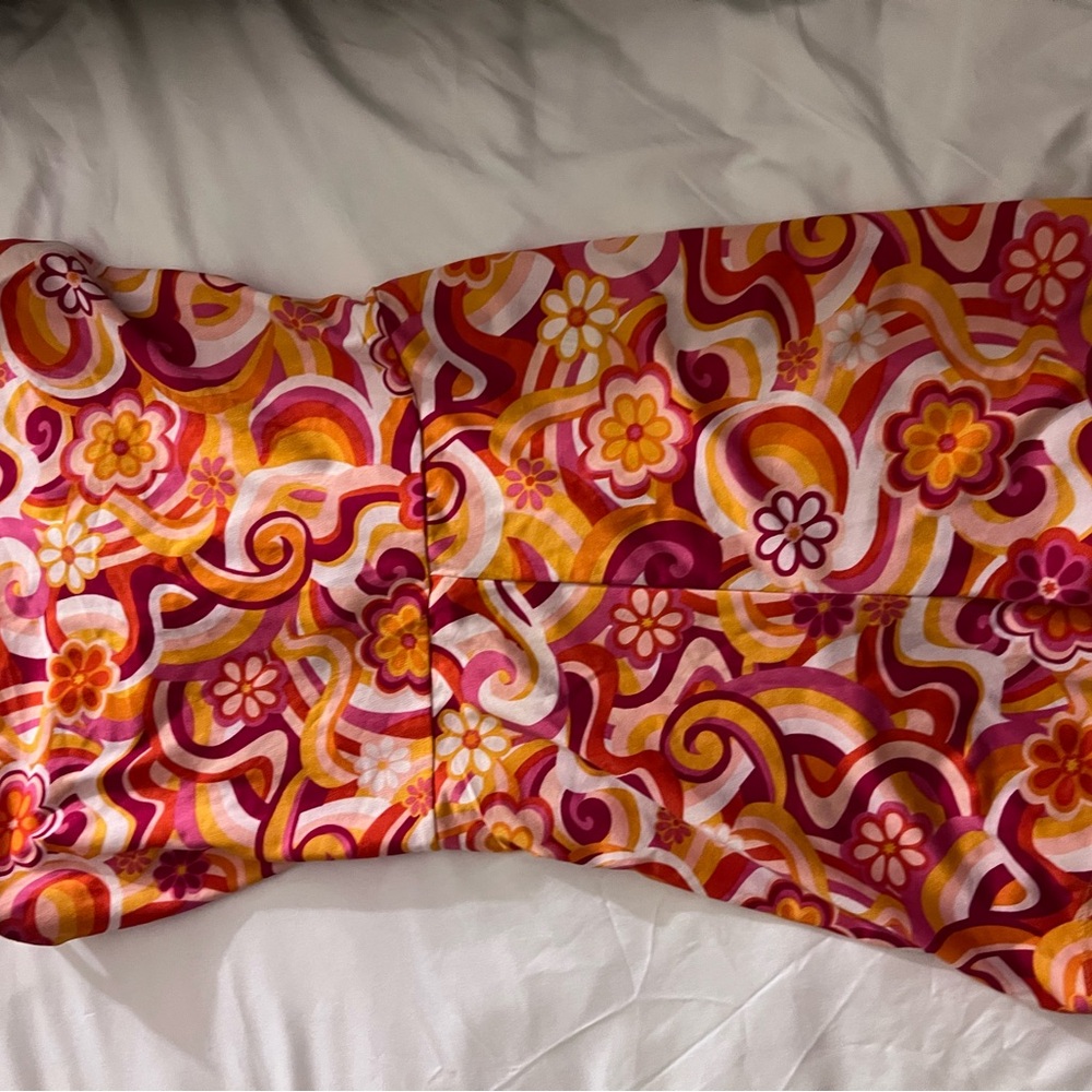 Derek Heart Orange 70s Boho Floral Hippie romper
